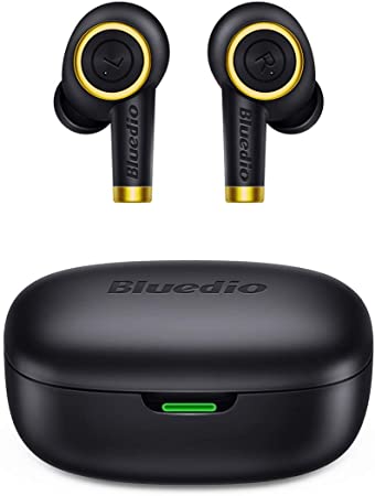 Wireless Earbuds, Bluedio P(Particle) Bluetooth Earphones TWS in-ear Stereo Sound Headphones with Portable Charging Case, USB C,Total 24 Hrs Playtime,Bluetooth 5.0 Mini Headsets for Sport, Running,Gym