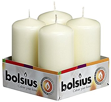 Bolsius Pack Of 4 Ivory Pillar Candles 2X4 inches