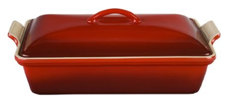 Le Creuset Heritage Stoneware 12-by-9-Inch Covered Rectangular Dish Cherry