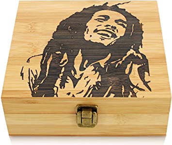 Stoners Bamboo Wooden Stash Box with Rolling Tray, Large Size Bamboo Storage Box, Neat Design stash Box, Smoking Accessories Organizer