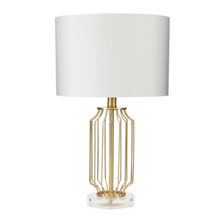 Better Homes & Gardens Metal Cage Table Lamp, Brushed Brass Finish, CFL Bulb Included