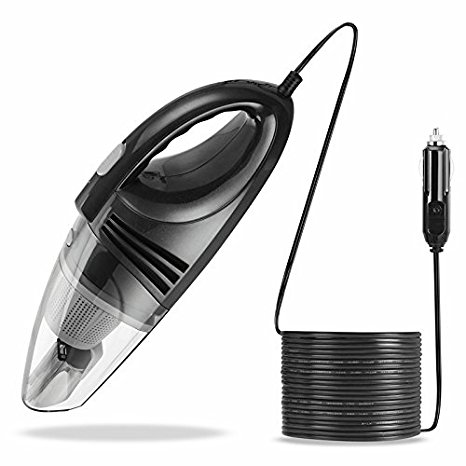 Litvisn Car Vacuum Cleaners, Portable Handheld Wet & Dry Automotive / Auto Vacuums with extra HEPA Filter, 14 FT Power Cord and Carrying Bag for Pet Hair, Liquid and Dust - Black