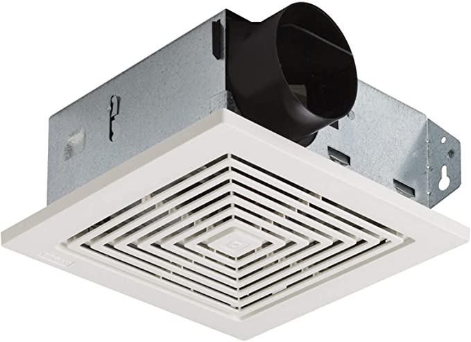 Broan-NuTone 688 Ceiling and Wall Ventilation Fan, 50 CFM 4.0 Sones, White Plastic Grille