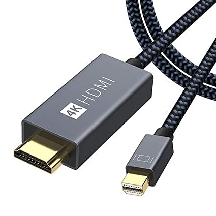 4K 60Hz Mini DisplayPort to HDMI Cable iVanky 6.6ft(2m) [Optimal Chip Solution, Aluminum Shell] Thunderbolt to HDMI Cable for MacBook Air/Pro, Surface Pro/Dock, Monitor, Projector, More - Grey