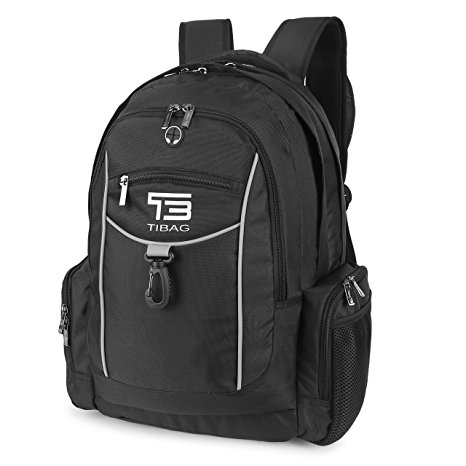 TB TIBAG Business Water Resistant Laptop Computer Backpack / Tablet Bag - Fits from 15 to 16.5 Inch Laptops ,Notebook ,MacBook and Tablets with Extra Pocket for Ipad (black)