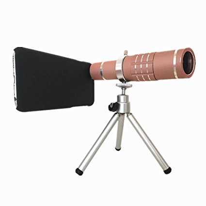 Youniker Optical Camera Lens Kit for iPhone 6,18x Manual Focus Telephoto Lens for iPhone 6S,Including 18x Aluminum Zoom Telescope Camera Lens With Tripod   iPhone6/6S Case(Rose Gold)