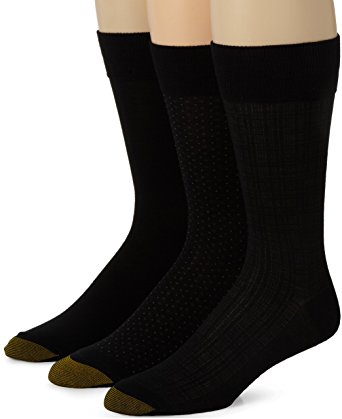 Gold Toe Men's 2198S Crew Fashion Patterned Dress Sock, 3 Pack
