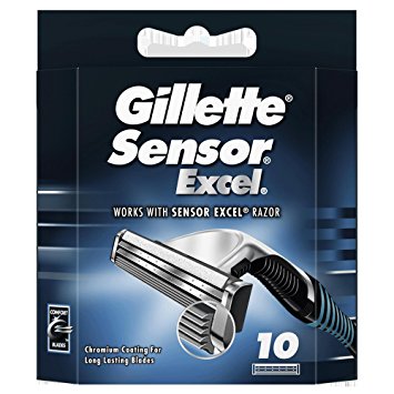 Gillette Sensor Excel Shaving Cartridges for Men Quantity: 10
