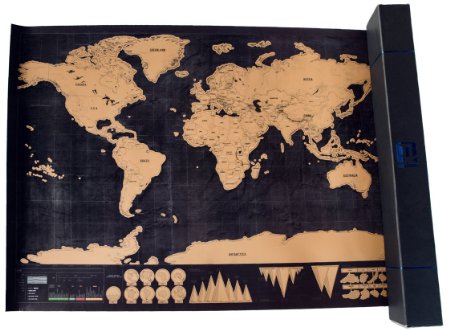 Scratch Off Map World Deluxe - Personalized Travel Poster - Share Your Travel Stories