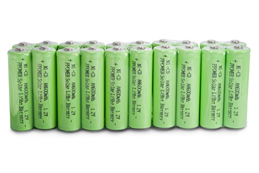 P-POWER 20 packs Solar Light AA Ni-CD 600mAh Rechargable Batteries