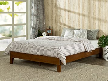 Zinus 12 Inch Deluxe Wood Platform Bed / No Boxspring Needed / Wood Slat support / Cherry Finish, Twin