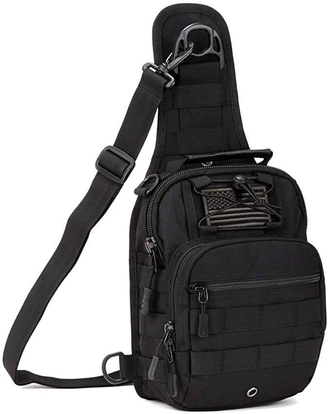 IDOGEAR Tactical Sling Bag Pack Small EDC Molle Assault Military Army Shoulder Backpack