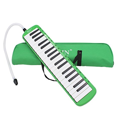 IRIN 37 Keys Melodica Musical Instrument for Music Lovers Gift with Carrying Bag (Green)