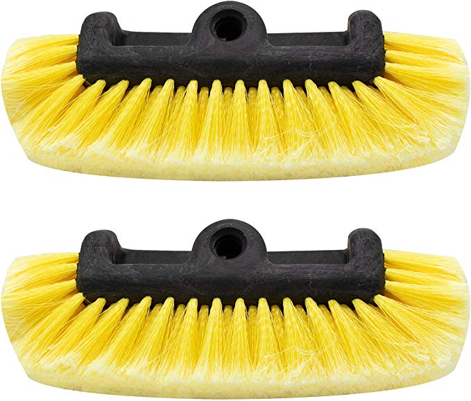 Glearo Car Wash Brush Head for Detailing Washing Vehicles, Boats, RVs, ATVs, or Off-Road Autos, Super Soft Bristles for Scratch Resistant Cleaning, Universal Handle Attachment (2)