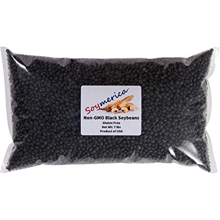 Soymerica Non-GMO Black Soybeans - 7 Lbs (Newest Crop). Identity Preserved (IP). Great for Soy Milk and Tofu. 100% Product of USA