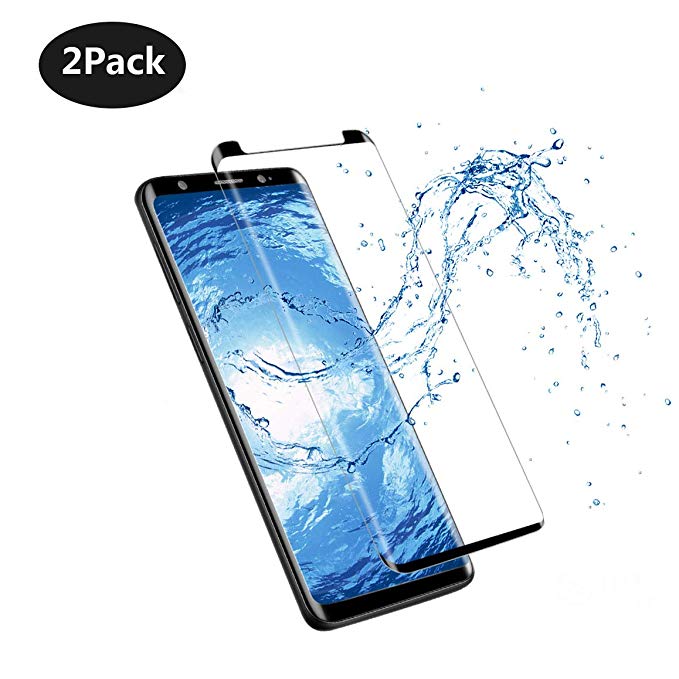 [2 Pack] Galaxy Note8 Tempered Glass Screen Protector, CY nidetly [New Version] [Case Friendly][Anti-Fingerprint] [9H Hardness] Screen Protector for Samsung Galaxy Note 8 [Black] (Note8/2Pack)