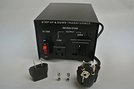 SEVENSTAR st 500 Step Up/Down Transformer, Converts 220-240 volts (st 500w u/d)