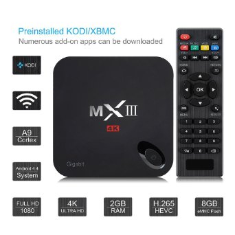 Jahoo MX3 MXIII Quad Core Android TV BOX support Gigabit Ethernet Streaming Media Player FULLY-LOADED KODI 4K 2G RAM8G ROM Netflix Youtube Skype and Many Other TV programs were included