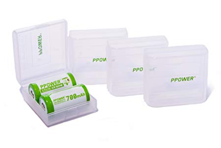4 X Ppower Battery Box, Storage Box Battery case,Container for 2X Rcr123 cr123a cr123 Li-ion Battery (Batteries are not Included) P-Power