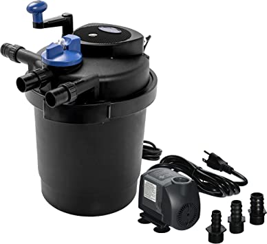 CNZ CPF-2500 Bio Pressure Pond Filter with 13w Clarifier with 720 GPH Pump, Up to 1600 Gallon