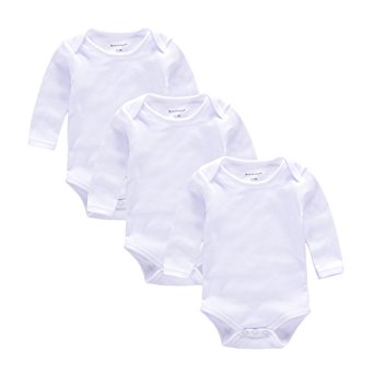 Baby Body suit 3pack Long Sleeve Unisex Pajamas Hallowmas Gift White Bodysuit Newborn Mom