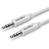 Sentey Audiophile Grade 35mm Audio Cable Stereo Pvc Aux Cable 10 Meter 3ft Male to Male White  Premium Metal Connector Tangle-free Material for Headphones Gaming or Pc Headset  Samsung Htc Motorola Lg Ps4 Xbox Galaxy S6 S5 S4 S3 S2 Note 2 3 4 Evo Droid Dna Atrix Droid Moto X Google Glass Nexus 4 5 7 10 Nokia Lg Optimus Gaming Ps Vita Gopro Smart Watch  Tablets Cellphones Bluetooth Speakers and Many More 35mm Connector Devices Ls-6601