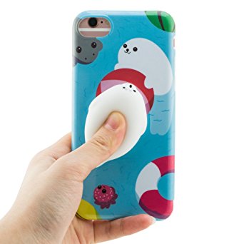 iPhone 7 Plus Phone Case, SZCTKlink 3D Cute Seal Squishy Phone Case Slow Rising TPU Phone Protective Case Cover for iphone 7/ 7 Plus