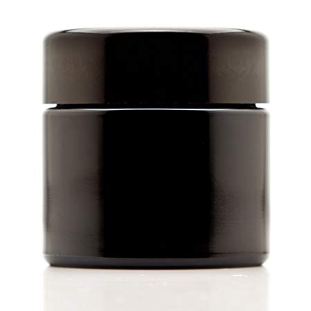 Infinity Jars 100 ml (3.3 fl oz) Black Ultraviolet Refillable Empty Glass Screw Top Jar