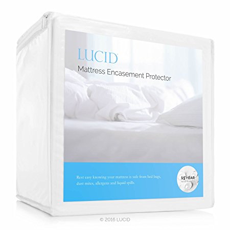 Lucid Mattress Protector and Encasement, Bed Bug Proof, 100-Percent Waterproof-15 Year Warranty, Vinyl Free, Full Size