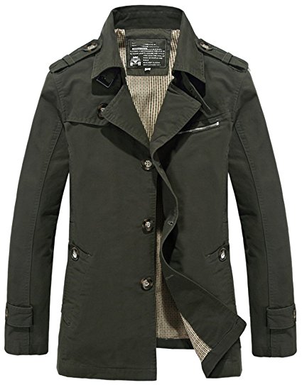 HengJia Men's Casual Field Coat Fashion Cotton Outerwear Jacket