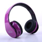 Brand New deep purple Hi-Fi Over-ear Stereo Bluetooth Headphones V40--Built in Mic-phone talk with phone or listen music clearly built Noise cancellation technology with Retail package