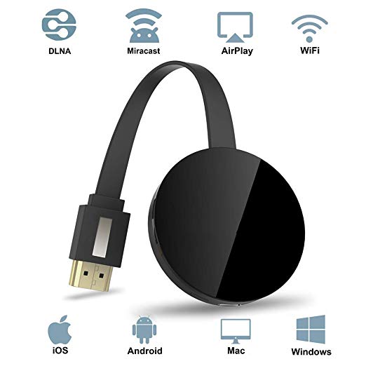 Miracast Dongle FullHD 1080P Wireless WiFi Display Dongle for TV,High Speed HDMI Miracast Dongle Compatible for iOS/Android/Windows Smartphone Tablet Pixel Nexus,Support Miracast/DLNA/AirPlay