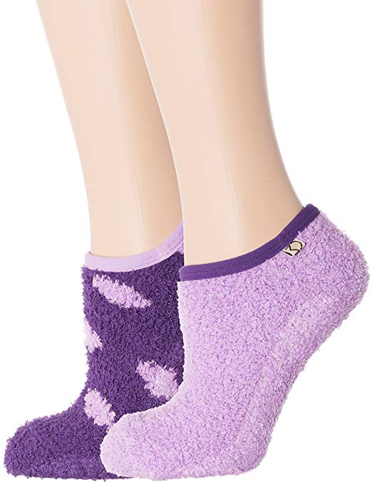 Noble Mount Women's Fuzzy Mary Jane Style Slipper Socks - 2 Pack