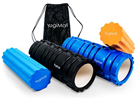 YogiMall 2 in 1 Foam Roller Set with Carry Bag | High Density Textured Roller   Soft Inner Roller for Myofascial Release, Muscle Trigger Point Massage & Physical Therapy | Crossfit, Yoga & More