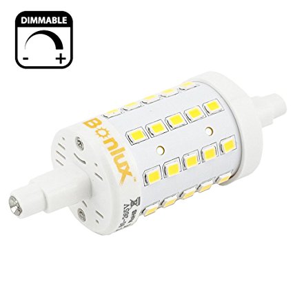 Bonlux R7S LED Dimmable 78mm Daylight 6000k, 120V J Type Double Ended Tungsten Halogen Bulb 50W Replacement J78 LED