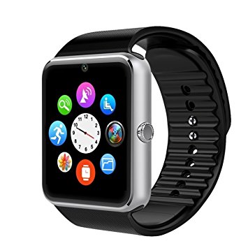 Smart Watch with SIM Card Slot,ZKCREATION Bluetooth smart watch Health Track waterproof Smart Wristwatch Independent Smart Phone Watch for Android IOS Smartphones (Silver)