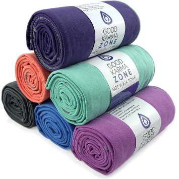 Bikram Hot Yoga Towel - Microfiber Non Slip Skidless Yoga Mat Towels for Yoga Exercise Fitness Pilates