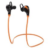 LEMFO Bluetooth Headset Stereo Earphones Wireless Earset Earbuds Sweatproof Sports Running Headphones with Microphone For Andorid IOS Mobile Phones Orange