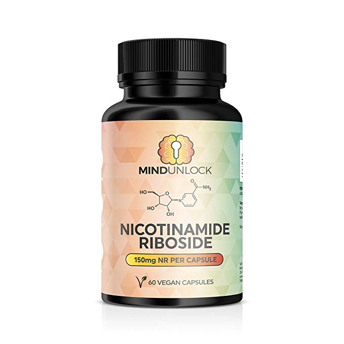 Mind Unlock | Nicotinamide Riboside | 150MG per Capsule | 60 Capsules | Protects Brain Cells | Boosts Cell Function | AIDS Weight Loss | Protects Against DNA Damage