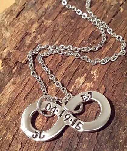 Personalized Infinity Pendant with Wedding or Anniversary Date and Names or Initials