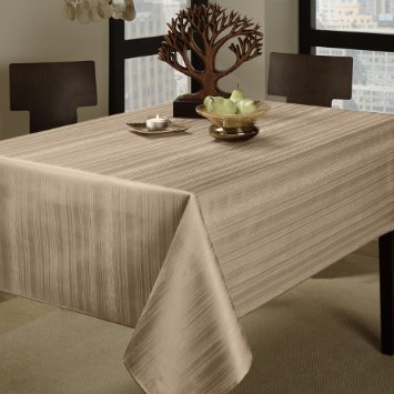 Benson Mills Flow Heavy Weight quotSpillproofquot 60-Inch by 120-Inch Fabric Tablecloth Ivory