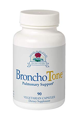 Ayush Herbs Bronchotone, All-Natural Certified Organic Ayurvedic Herbal Supplement for Lung and Breathing Support, Supports a Stronger & Healthy Immune System, Healthy Respiration Support, Doctor Formulated & Recommended, 90 Vegetarian Capsules
