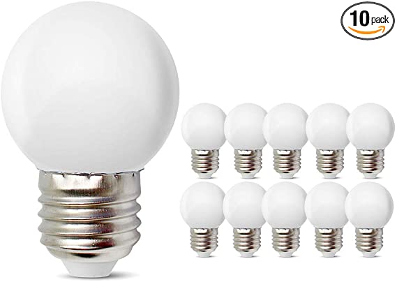 E27 E26 Small LED Mood Light Bulb 1W Soft White 3000K Not Dimmable 10W Equivalent for Bedroom Bathroom Makeup Mirror Porch Wall Sconces Table Lamp Night Light 10Pack