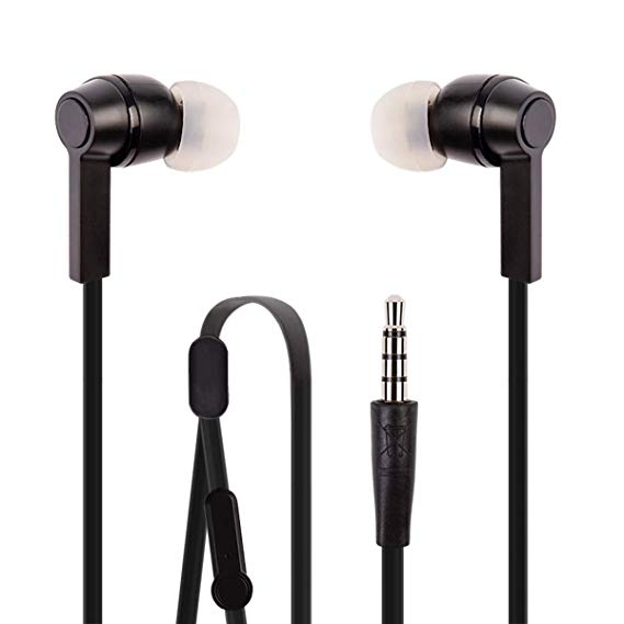[2Pack] Headphones MAS CARNEY Earphones Headsets Earbuds for Apple iPhone 4 4s 5 5s 5se 5c 6 6plus 6s 6splus iPad iPod MacBook Samsung Galaxy LG with Mic and Remote (MT829 Black)