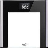 Smart Weigh Precision Ultra Slim Digital Bathroom Scale with Instant Step-on technology Tempered Glass with Black Accents