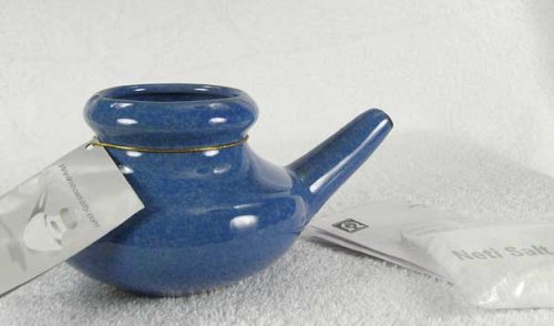 Ceramic Neti Pot & Salt Starter Kit - Blue