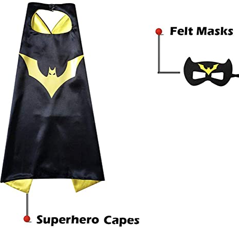 Maribus-FL Superhero Capes and Masks for Kids - Satin Capes and Felt Masks for Boys and Girls (Wonder-Girl)