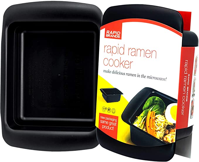 Rapid Brands Rapid Ramen Cooker-Microwave Ramen in 3 Minutes-BPA Free and Dishwasher Safe-Black
