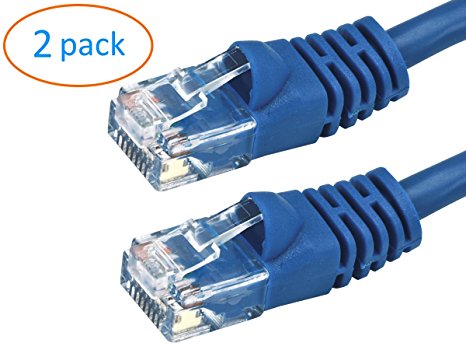 Kenuco CAT7 SSTP Booted Ethernet Cable (Blue, 5ft) - Pack of 2
