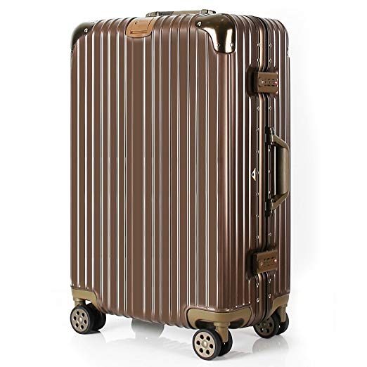 Travel Luggage PC ABS Rolling Wheels Aluminum Hardside TSA Approved Carry on Suitcase 20/24/28inch